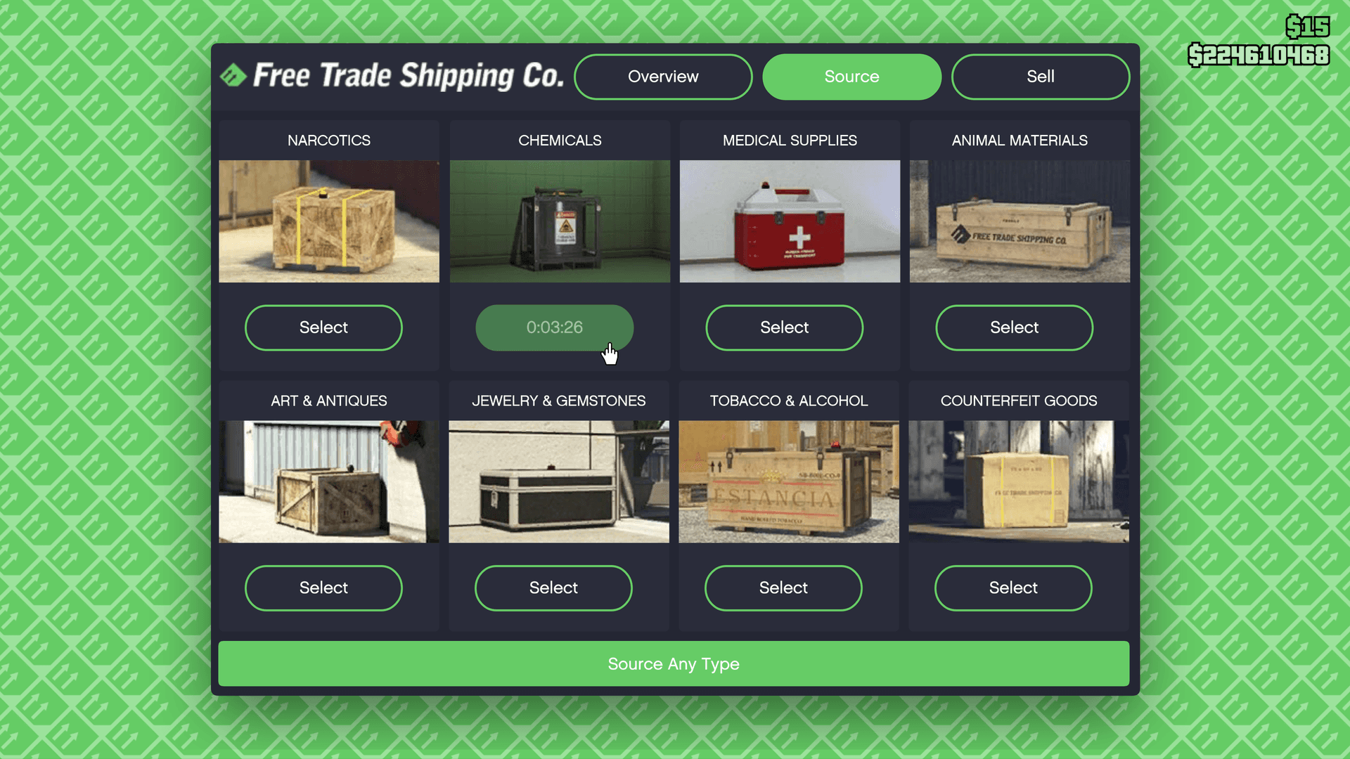 4 minutes cooldown on Chemicals as a solo player.