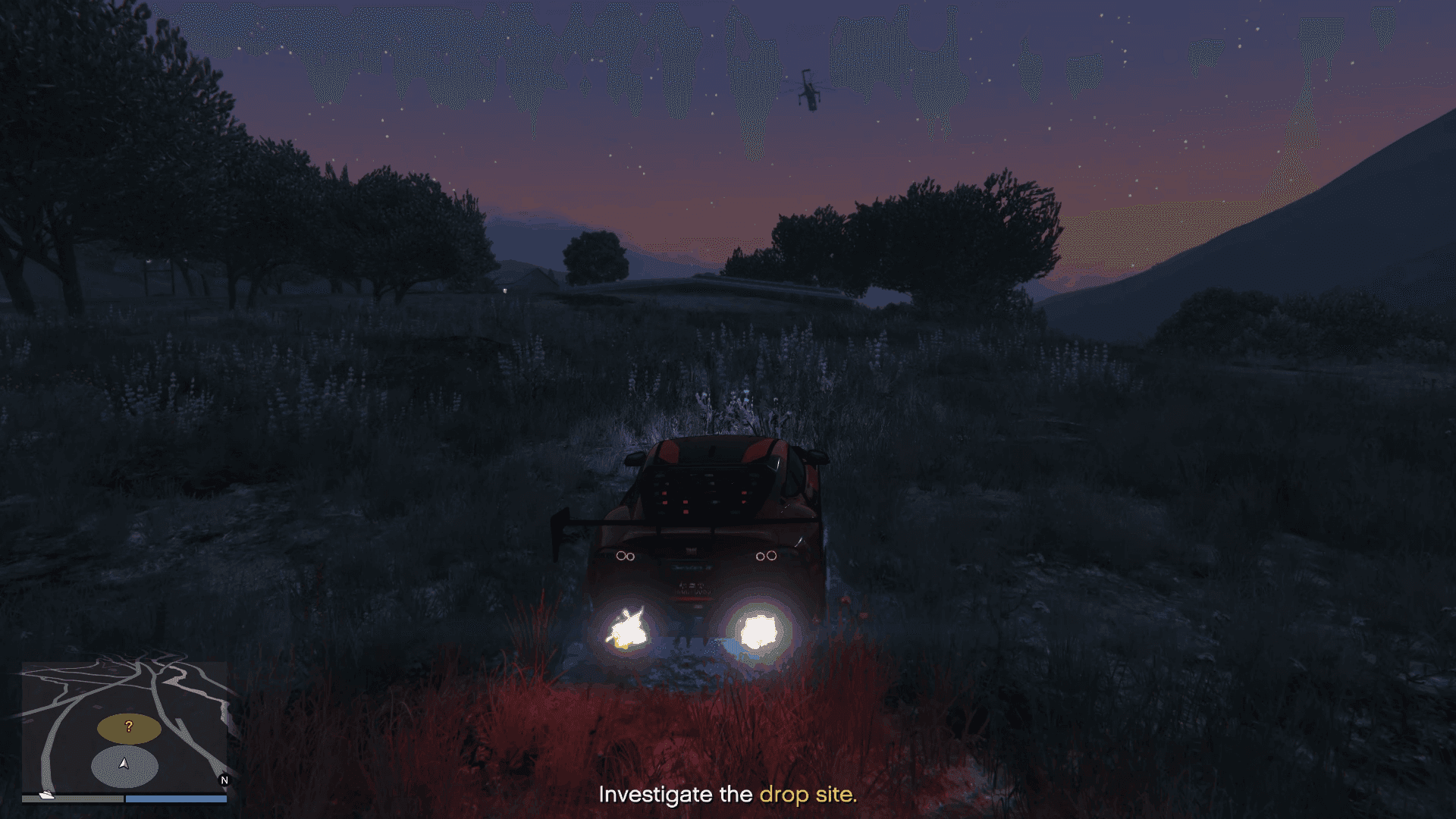 Driving to the drop site to investigate it