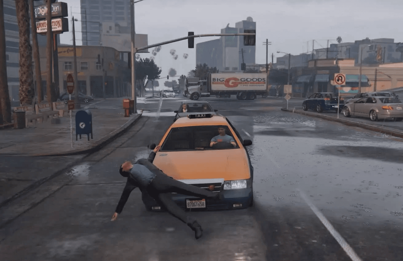 Getting hit by a vehicle