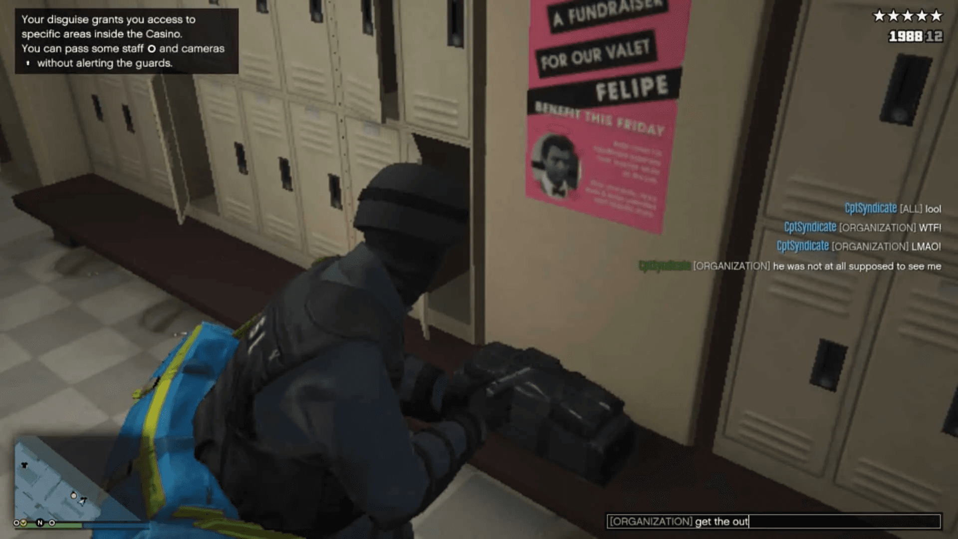 Putting on the N.O.O.S.E outfit