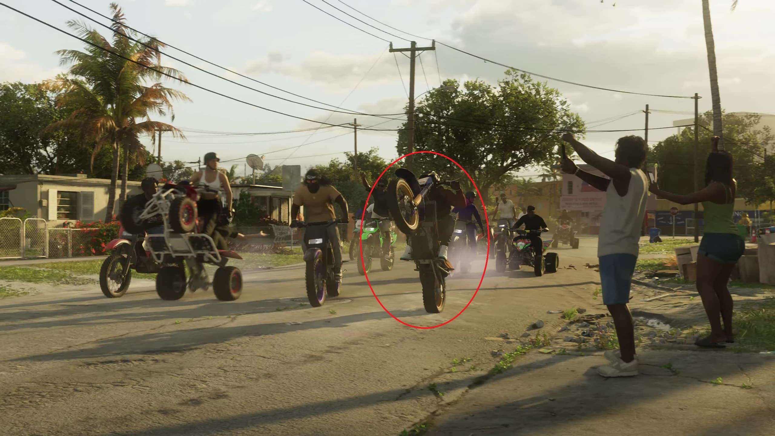 Multiple members of the same group can be seen riding variants of the Maibatsu Sanchez in the first GTA 6 trailer.