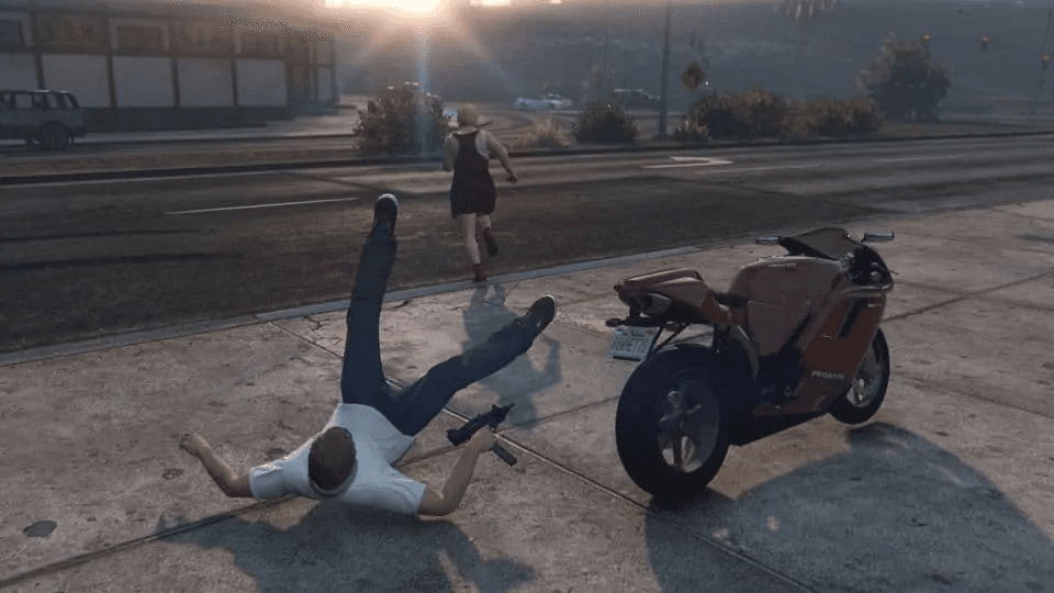 Mugger running away after mugging the player