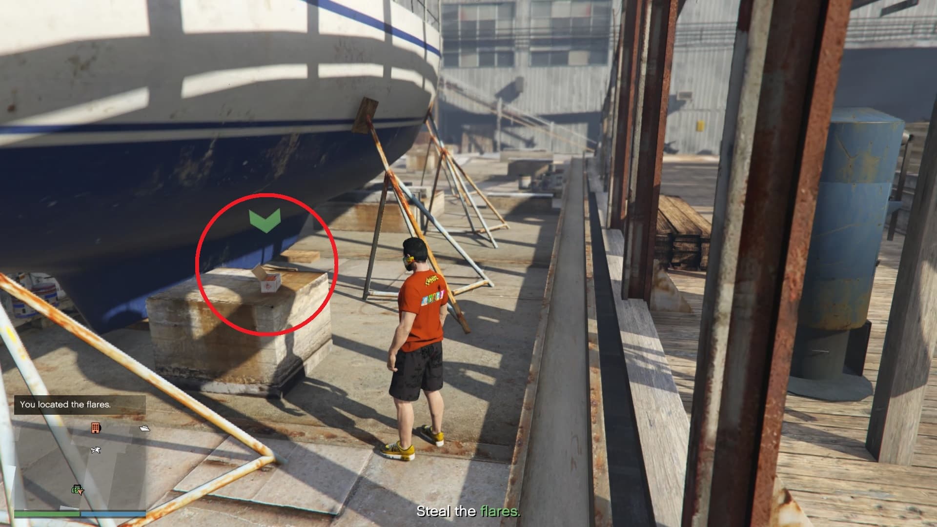 The flare box will be highlighted for you once you get close enough.