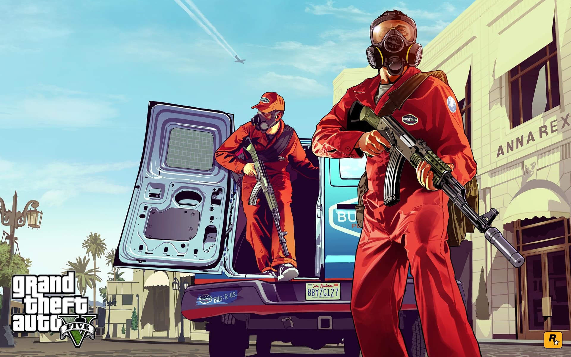 Official promotional artwork showcasing the Jewel Store Job heist outfit.