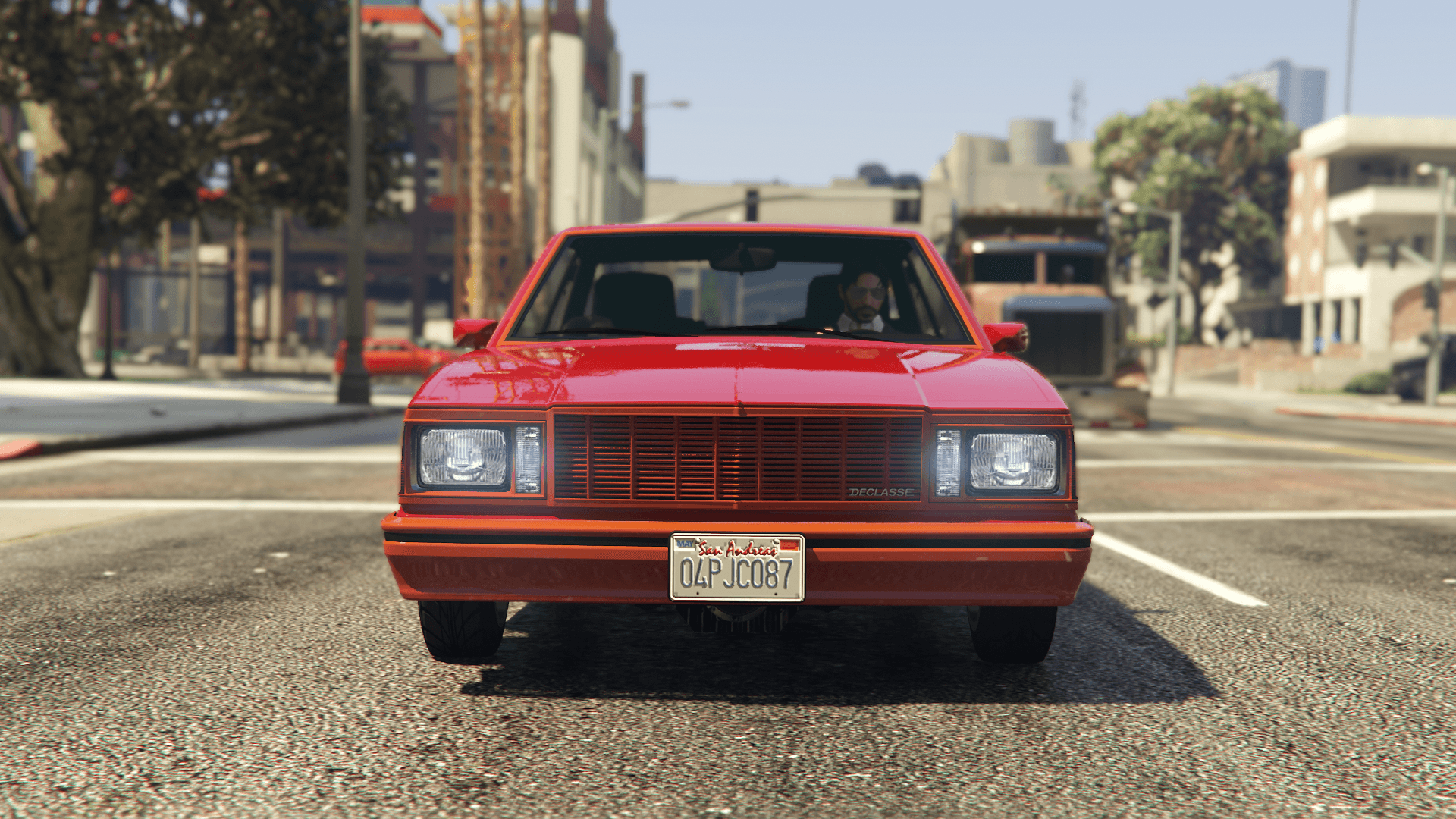 The front of the Declasse Tulip M-100 as seen in GTA Online.