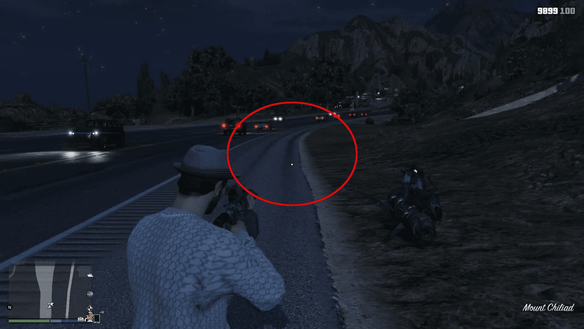 Prop 10's second location where the van can be. It can be on the side of the main road