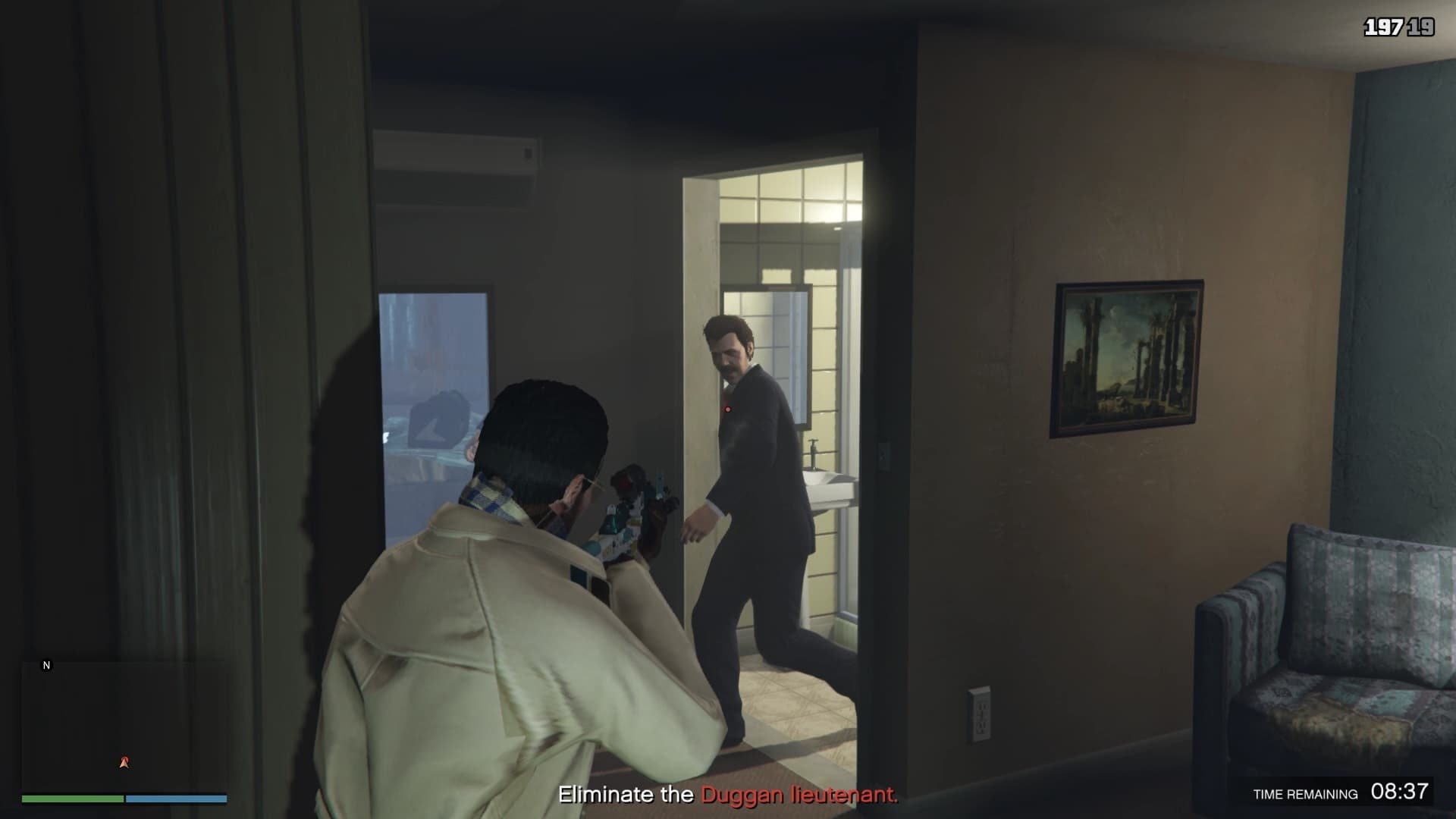The Duggan Lieutenant inside the motel room.