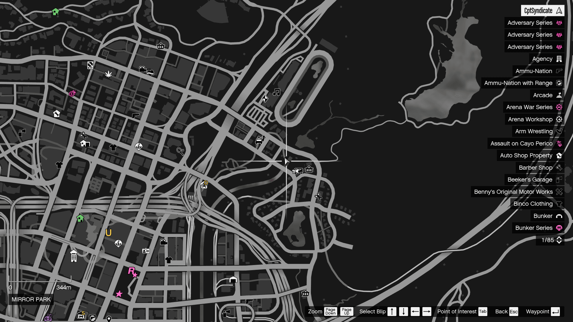 Sewage tunnel entrance location on the map.