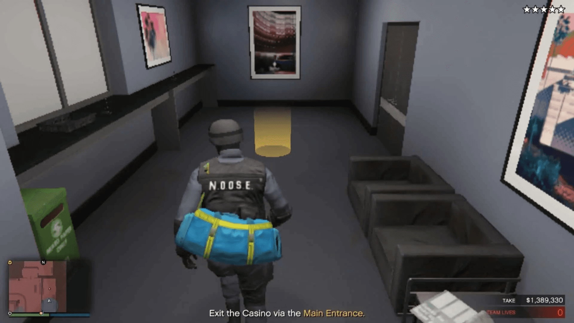 Staff lobby exit