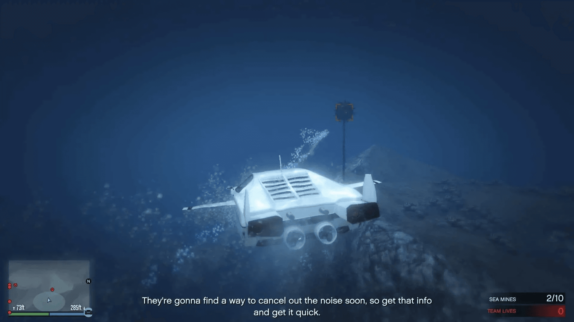 Locked on to the sea mine