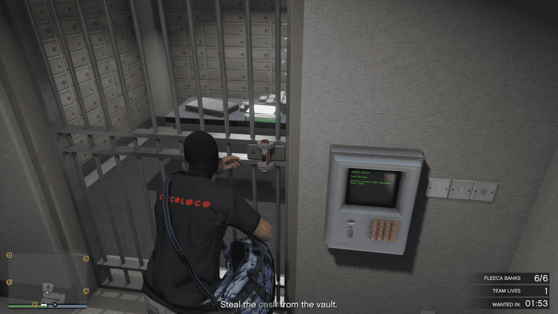 Planting the thermal charge on the vault door