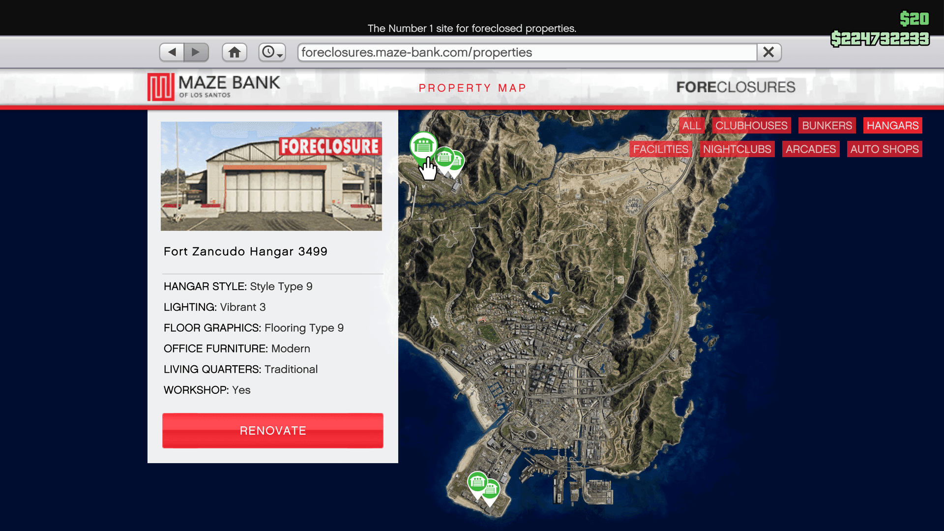 Although the Fort Zancudo Hangars are expensive, they are much better as they grant you access to Fort Zancudo without any wanted level.