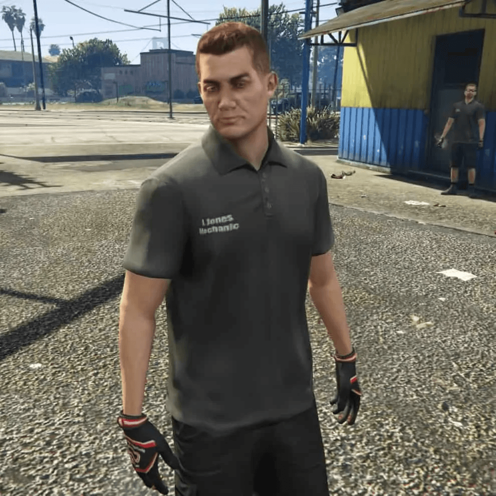 J. Jones the garage mechanic as seen in GTA Online