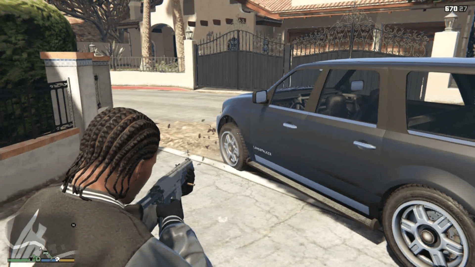 Puncturing tires to ensure Peter won't be able to escape in car once confronted