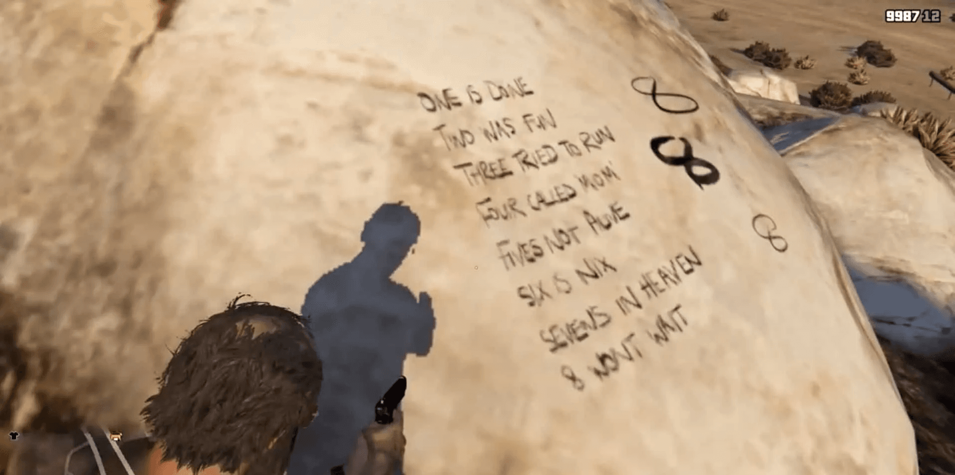 The rhyme written by the killer on a rock near Sandy Shores in GTA 5 Story Mode