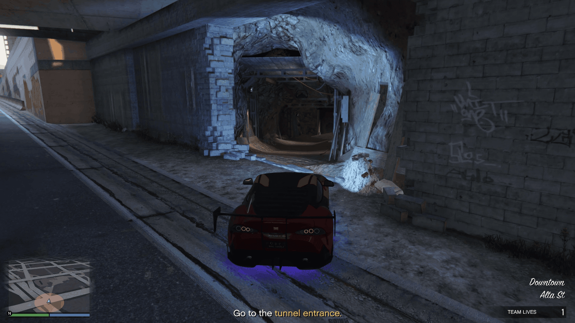 Entering the tunnel