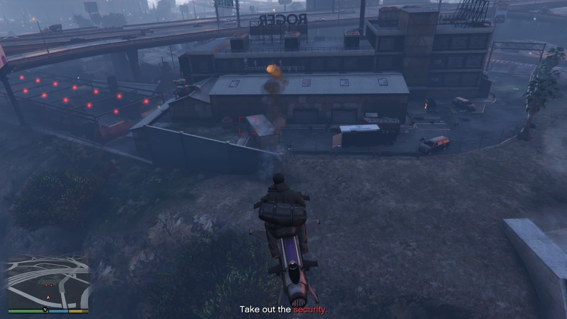 Eliminating the security outside the Project Breakaway building.