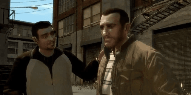 Roman Bellic (left) and Niko Bellic (right)