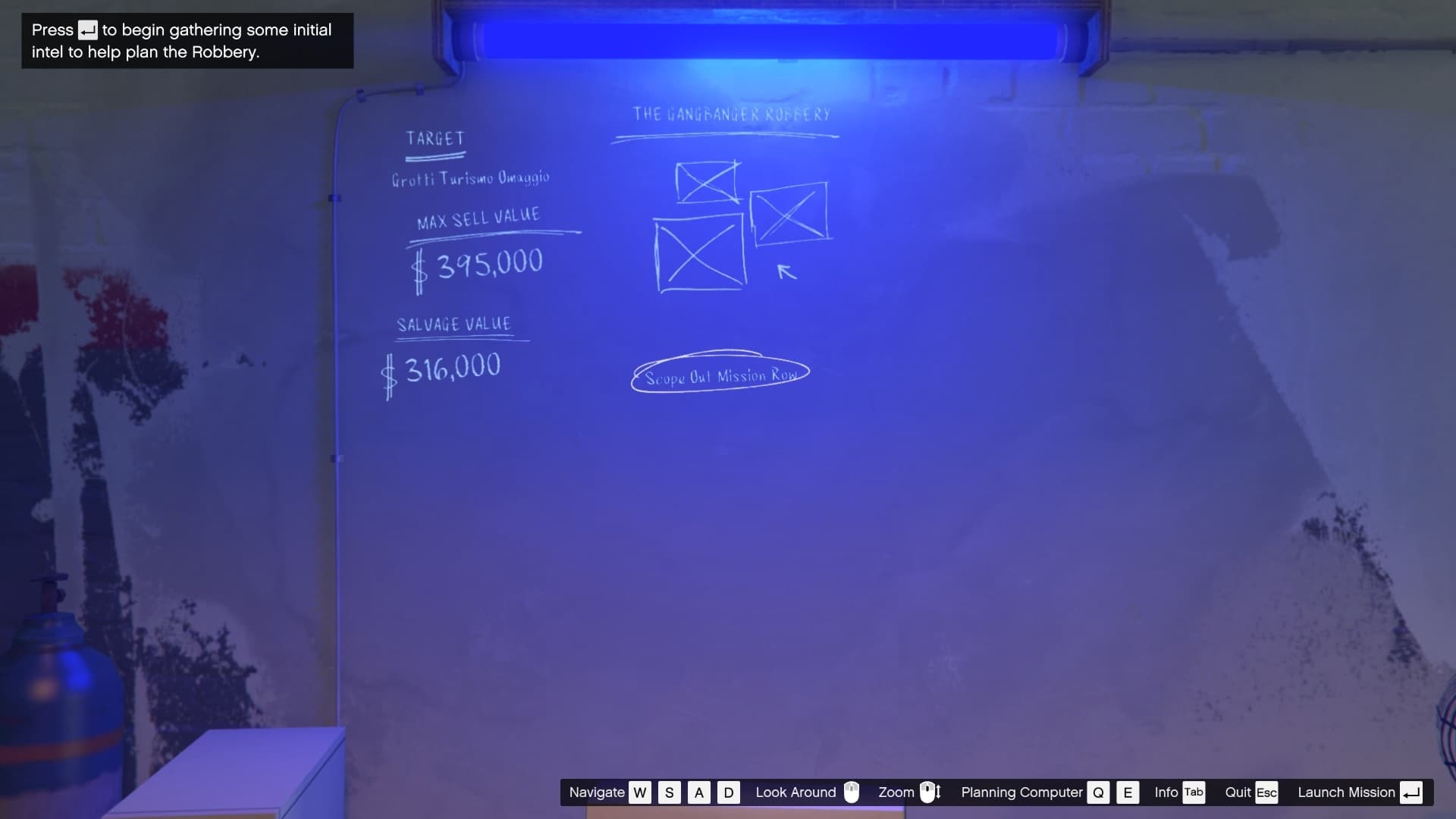 The scope out mission is the first thing you will have on your planning screen.