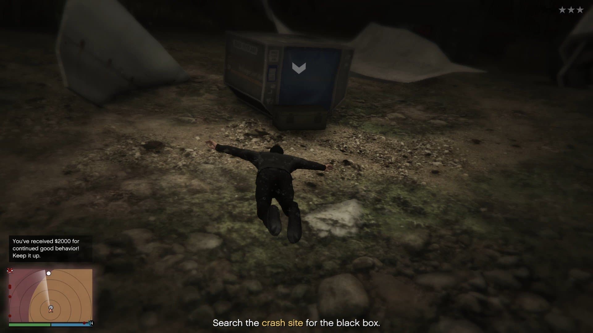 Extra content at the crash site. You must collect all extra loot for the completion of the second challenge.