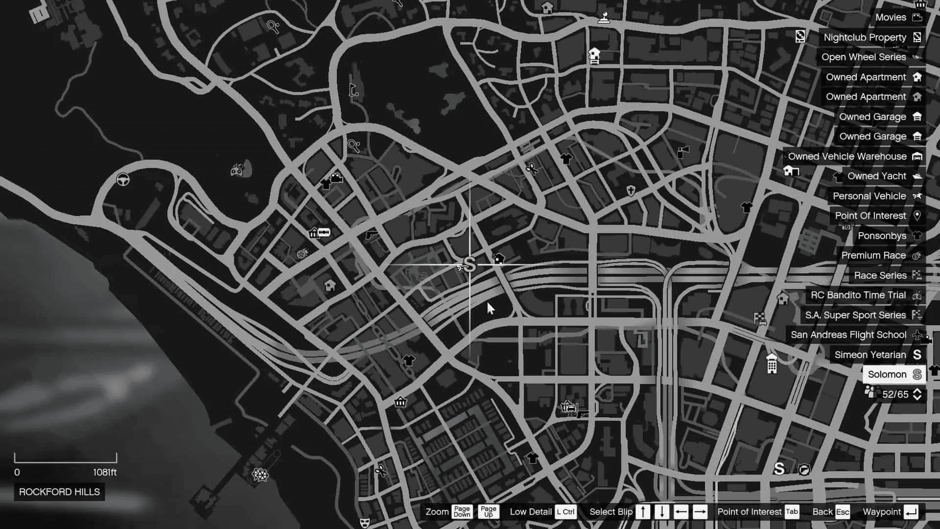 'S" symbol on the map represents Solomon Richard's office