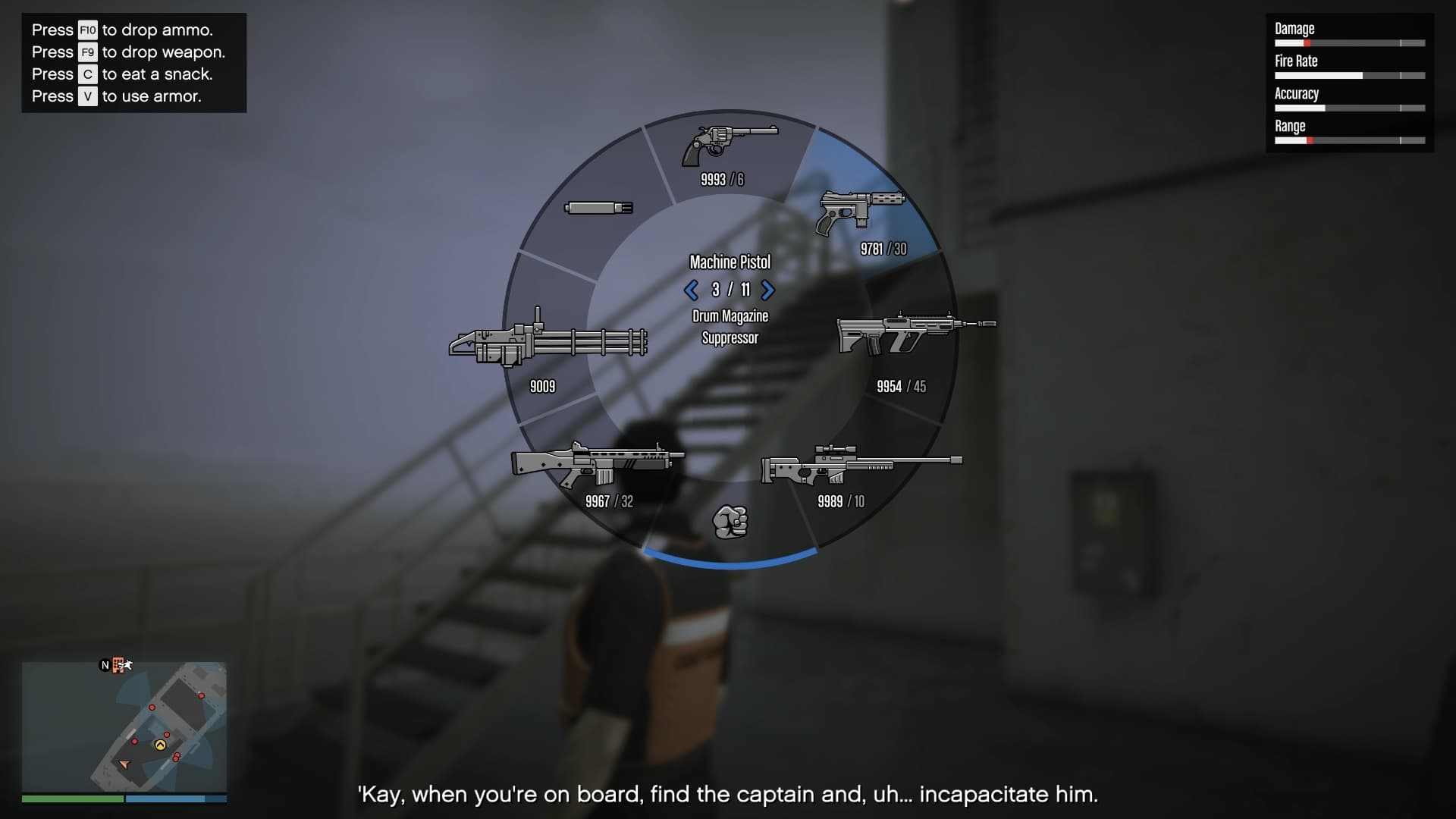 Once you land, make sure you equip a suppressed weapon.