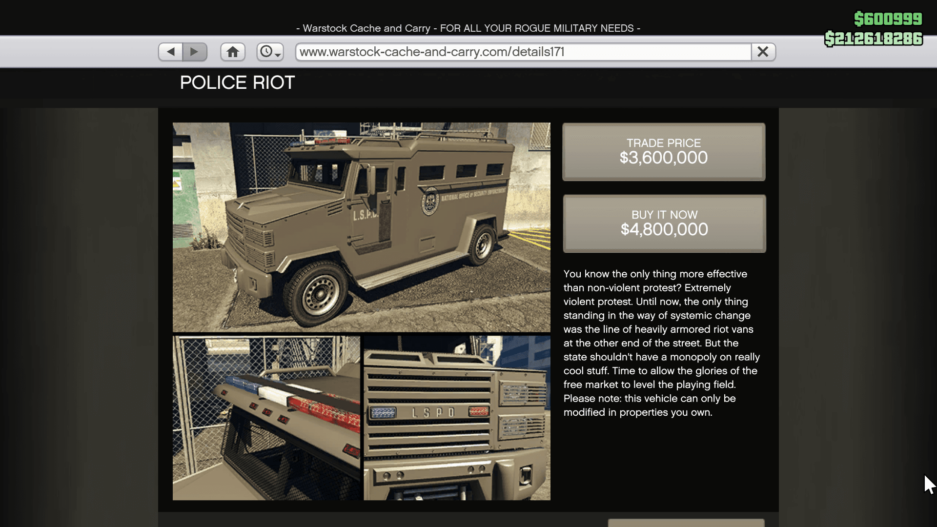 Police Riot van.
