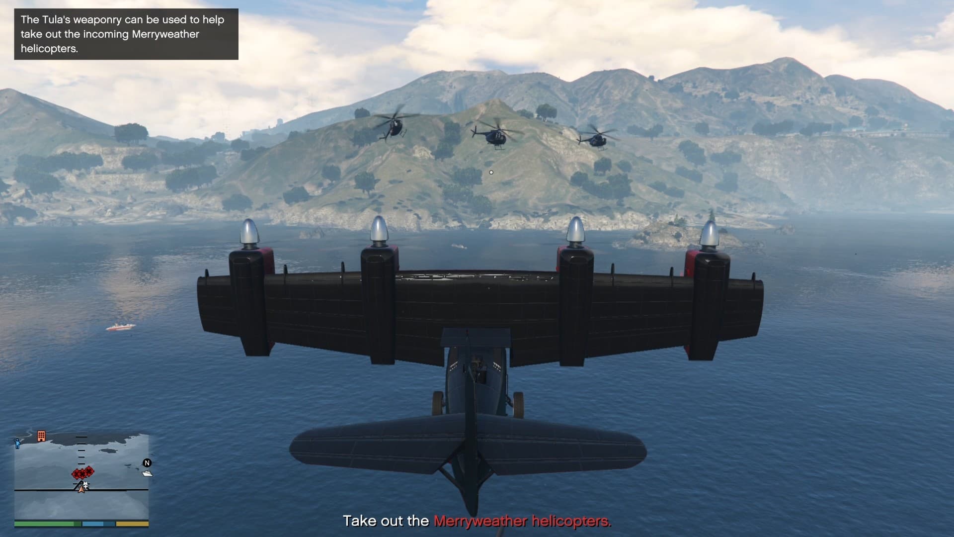 Enemy attack choppers appear.