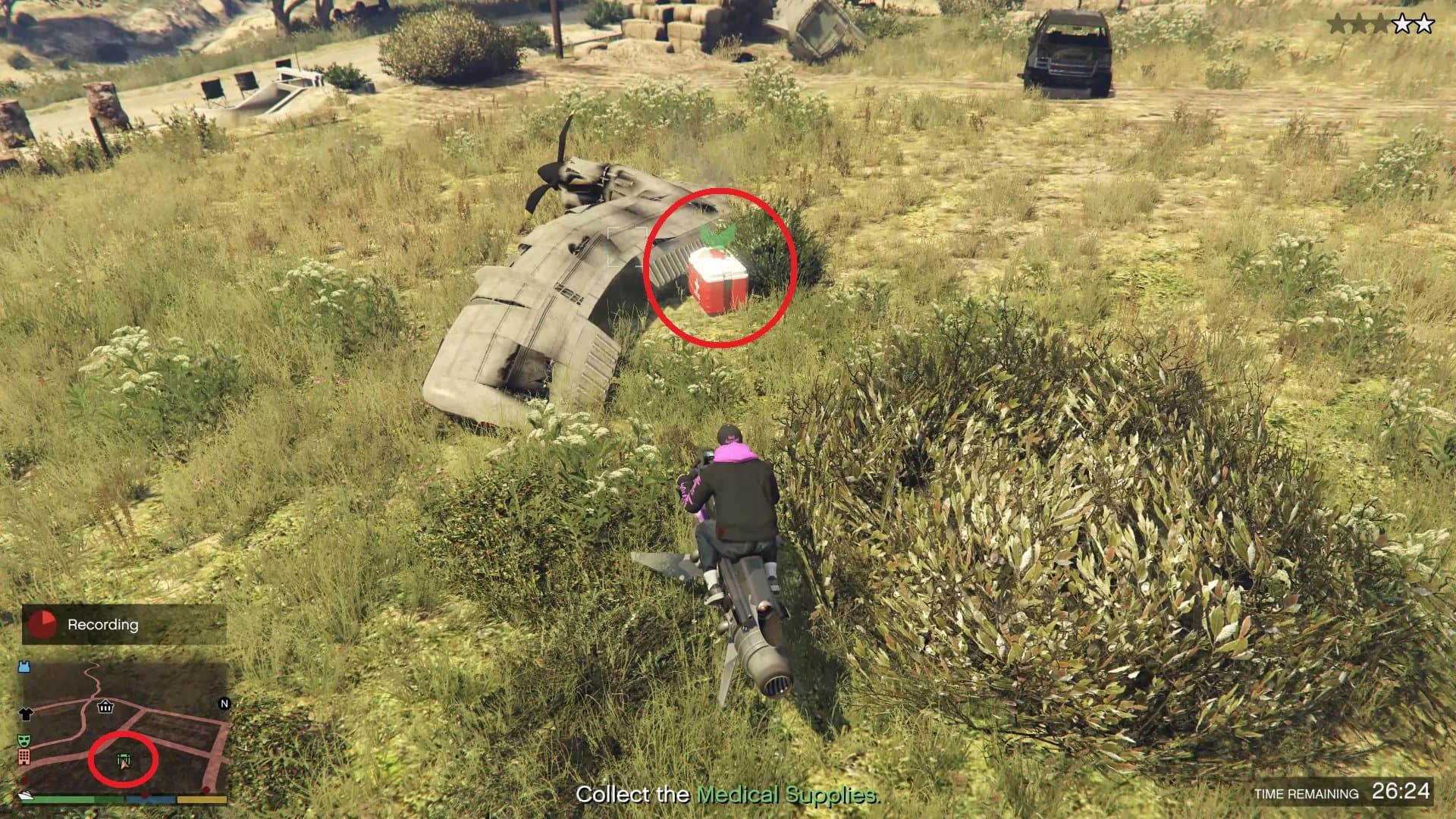 Medical Supplies located inside the zone.