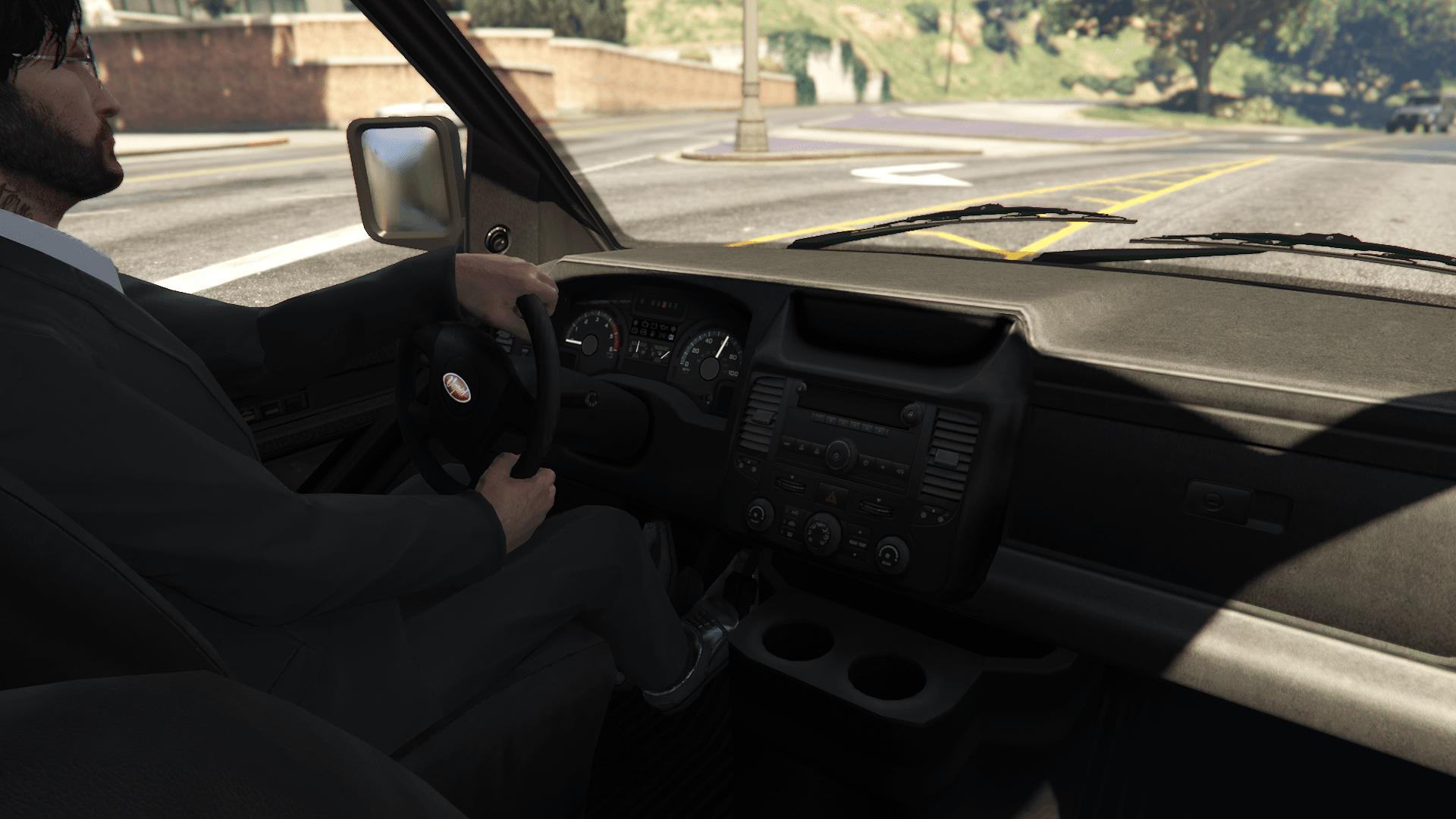 The interior of Vapid Speedo Custom.
