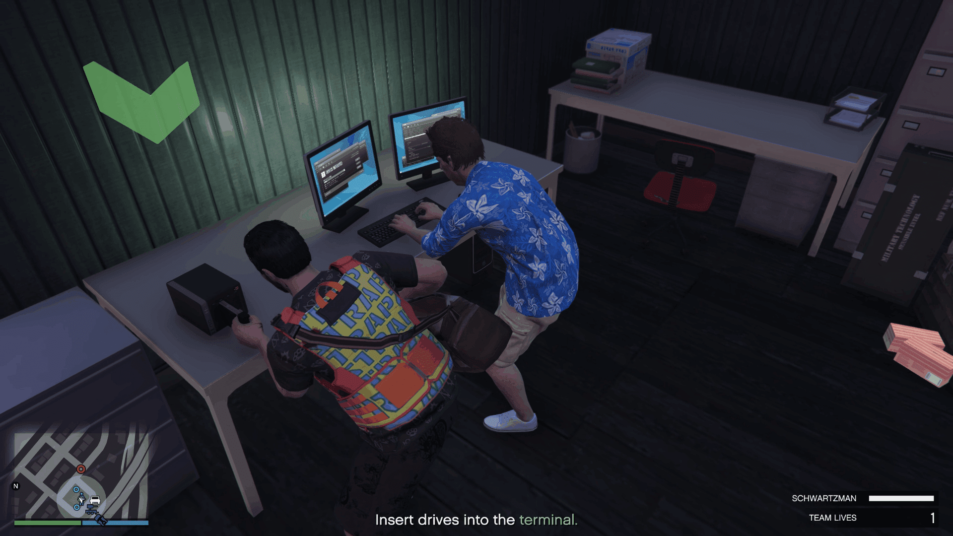 Inserting the hard drives into the terminal