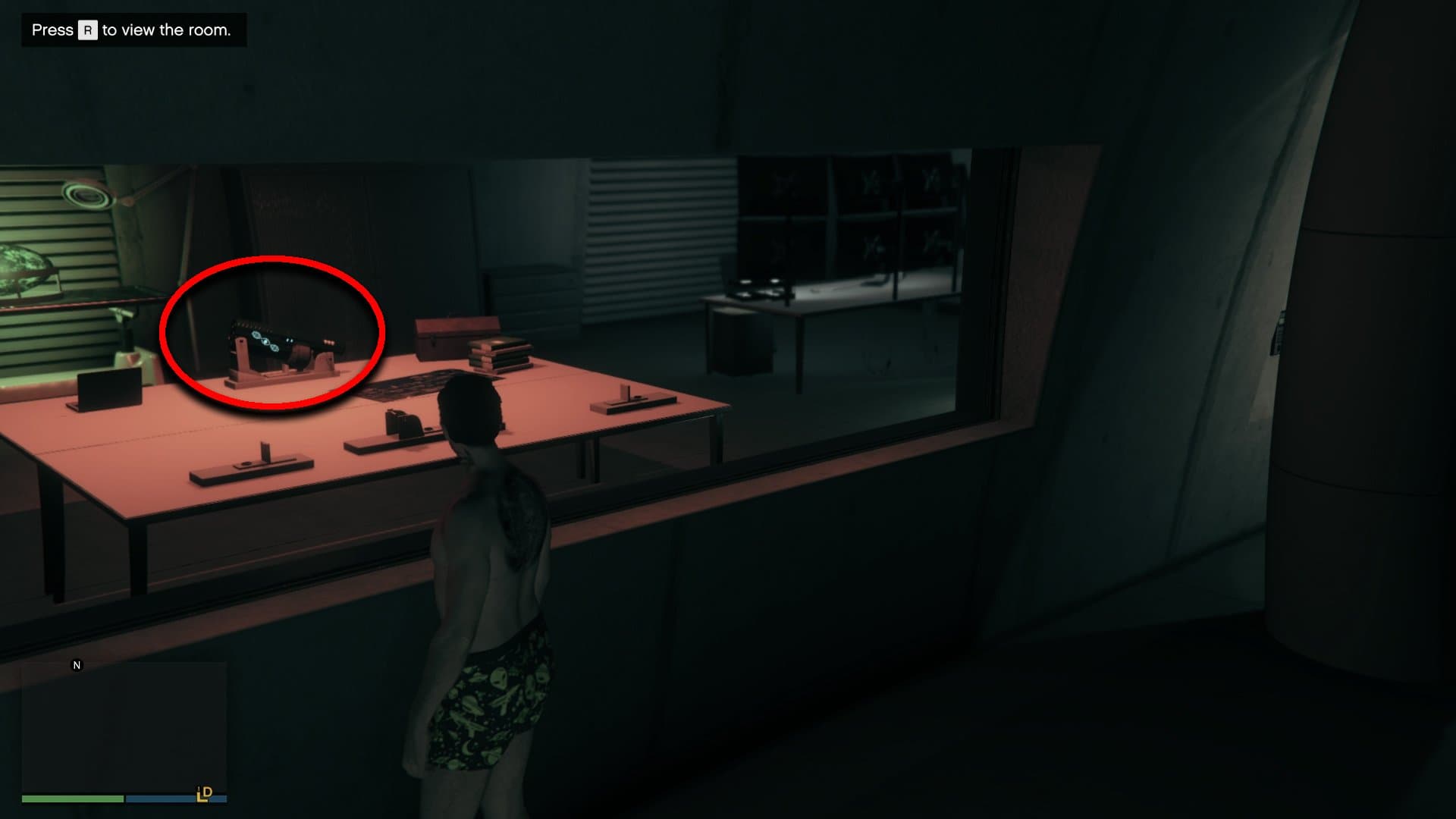 Only one weapon with the "DNA Strand" logo. So, the lever corresponding to this logo would be pulled first.