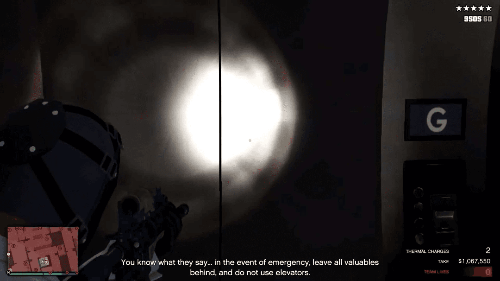 Pre-aiming while in the elevator before the elevator doors open