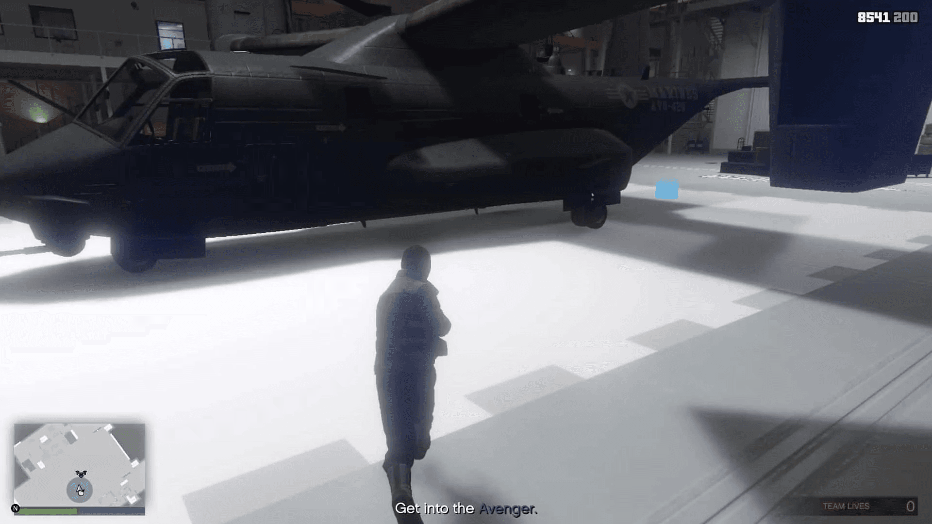 Getting to the Avenger after turning on the power