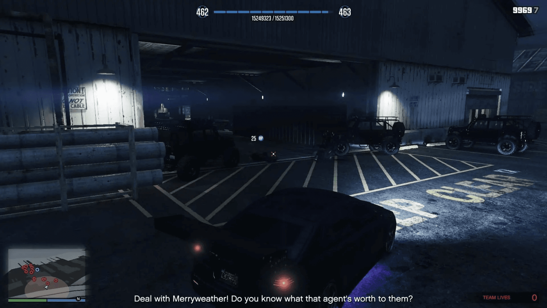 Killing the guards in front of north entrance of the shipyard