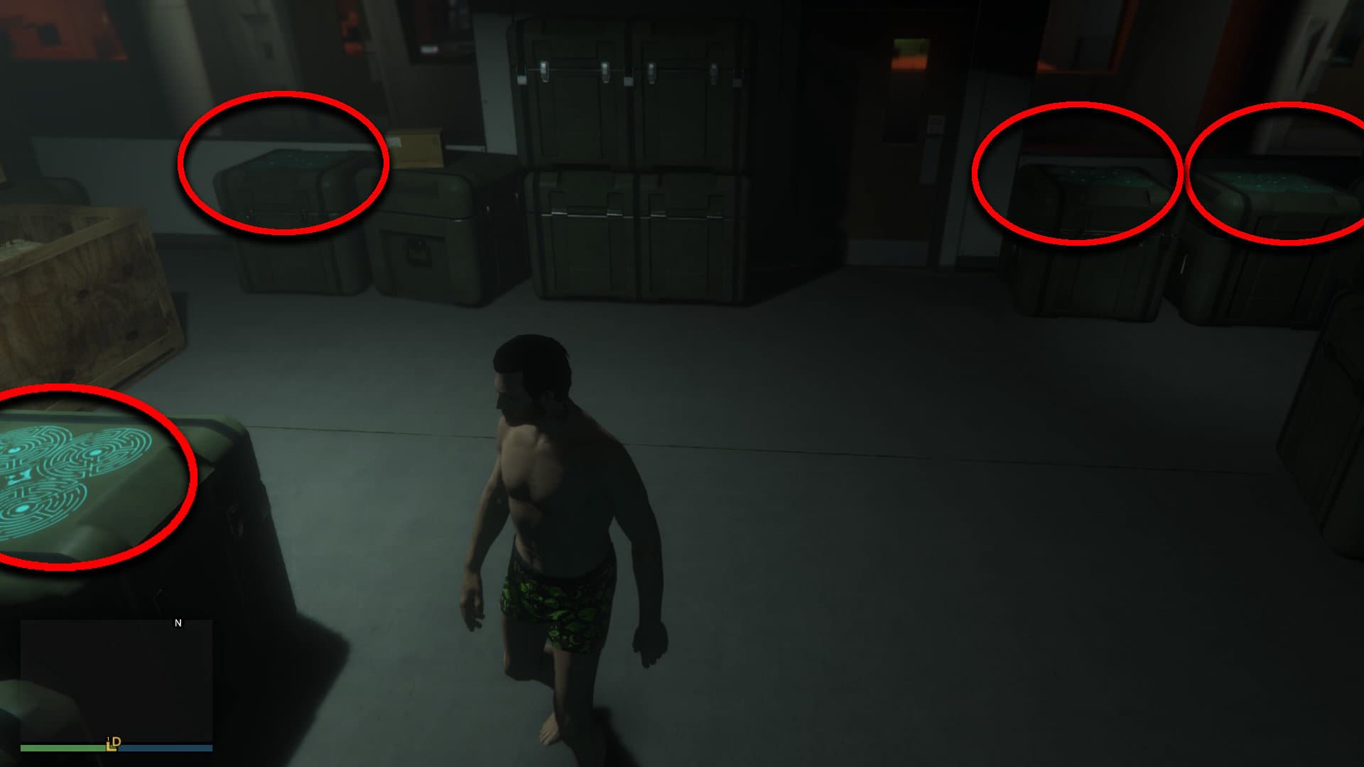 Four military crates had this room's symbol. So, this symbol comes fourth in the order.