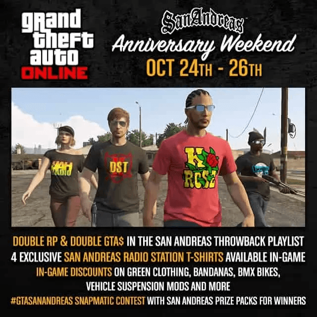 Celebrate San Andreas With Double RP and More