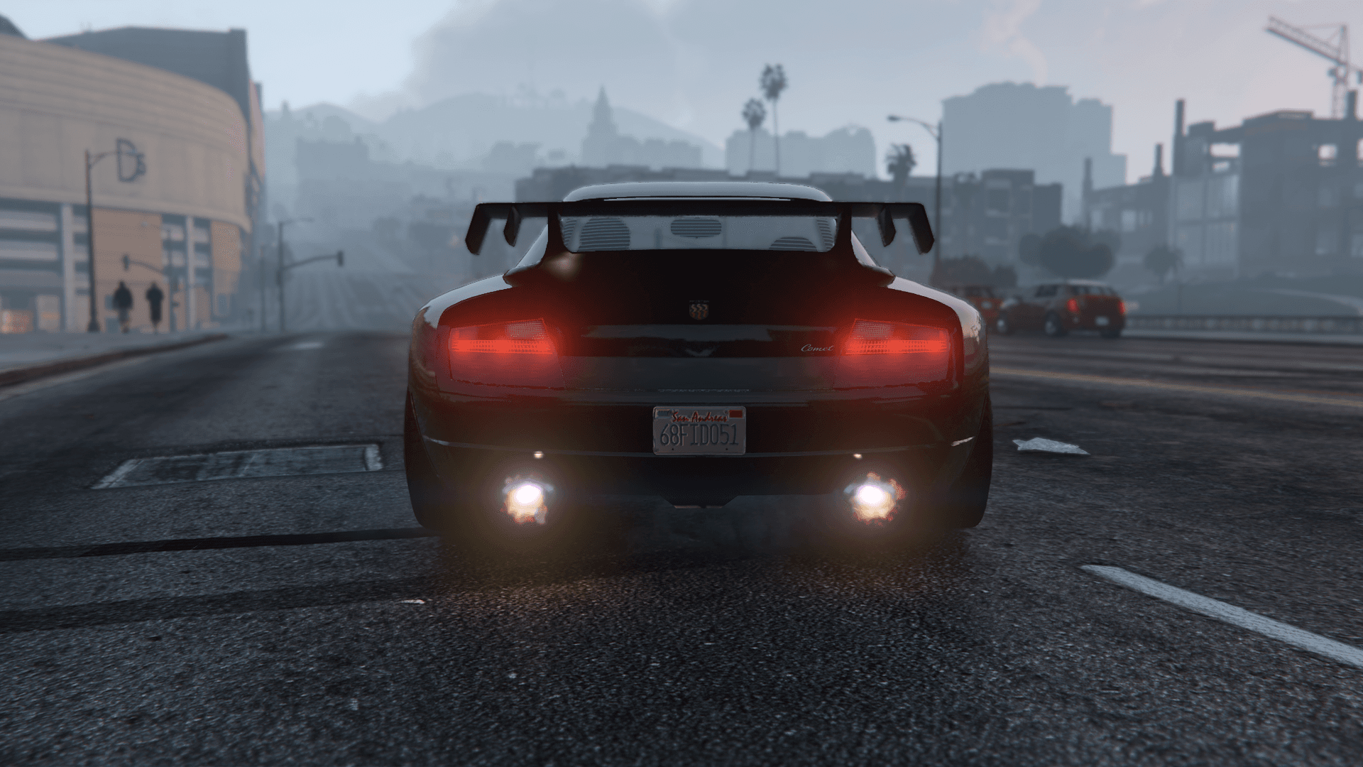 The back of the base Pfister Comet as seen in GTA Online.