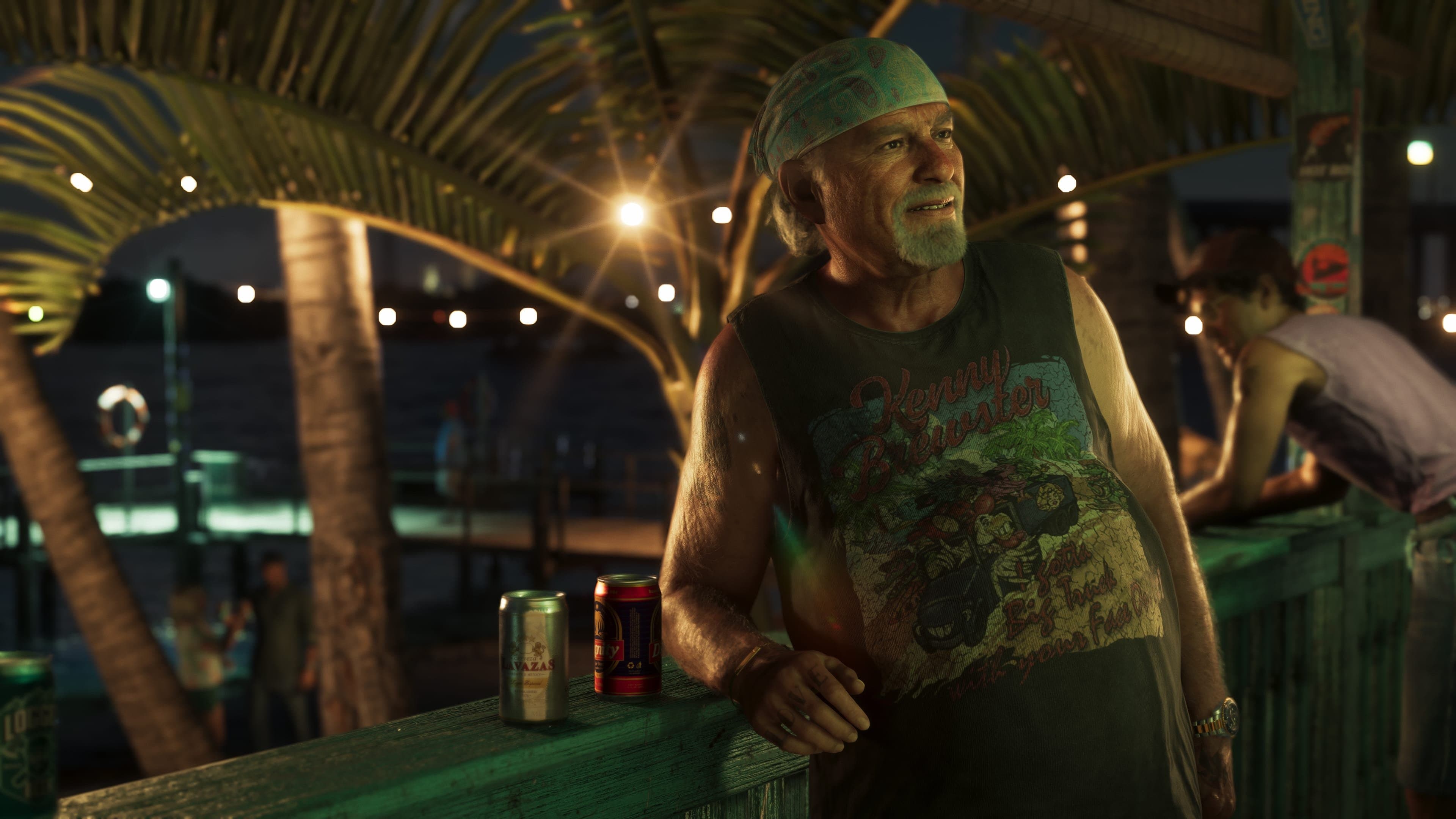 Brian alone in an unnamed establishment in Vice City.