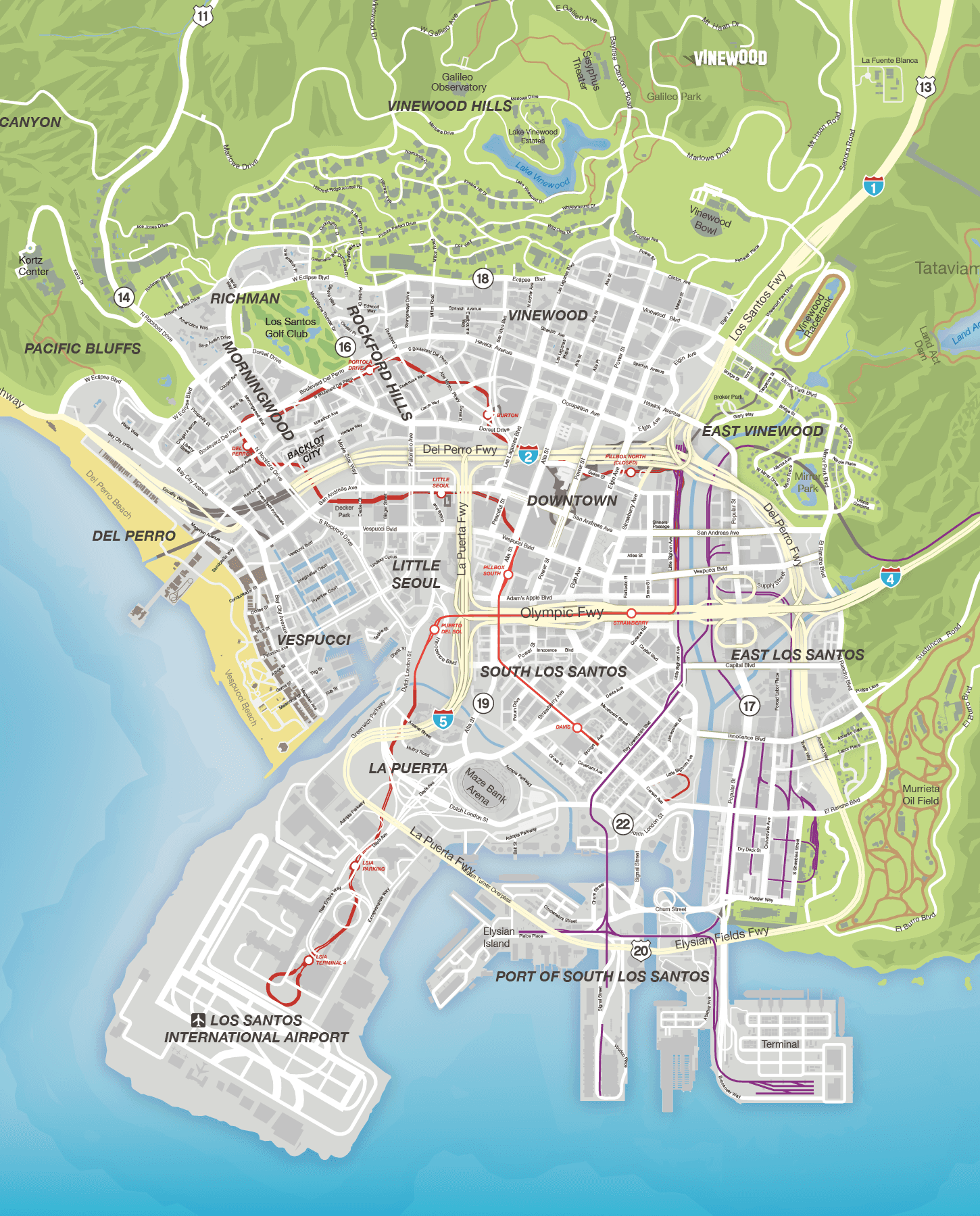 Full Map of Los Santos.