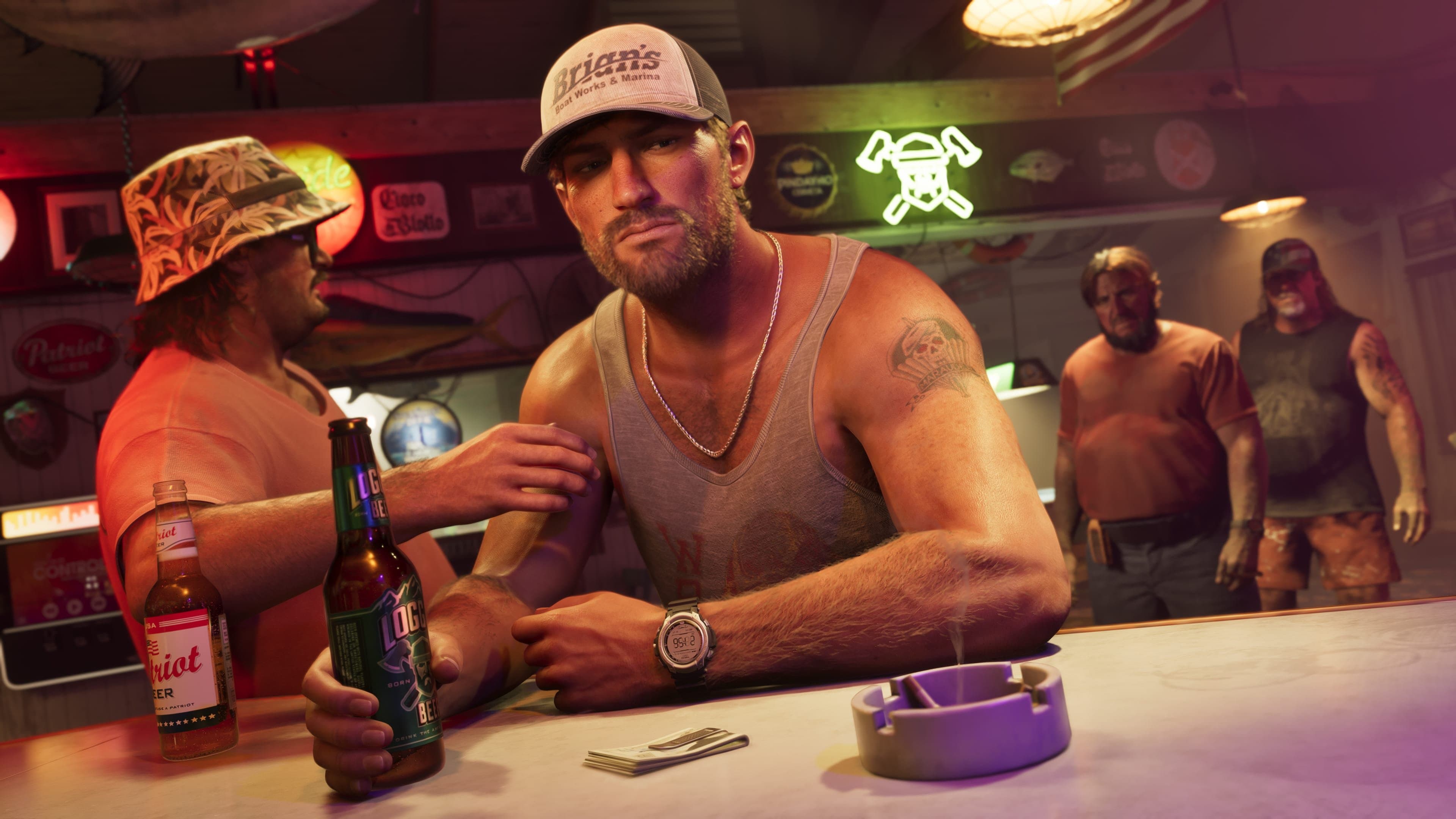 Jason Duval having a drink with Cal Hampton.