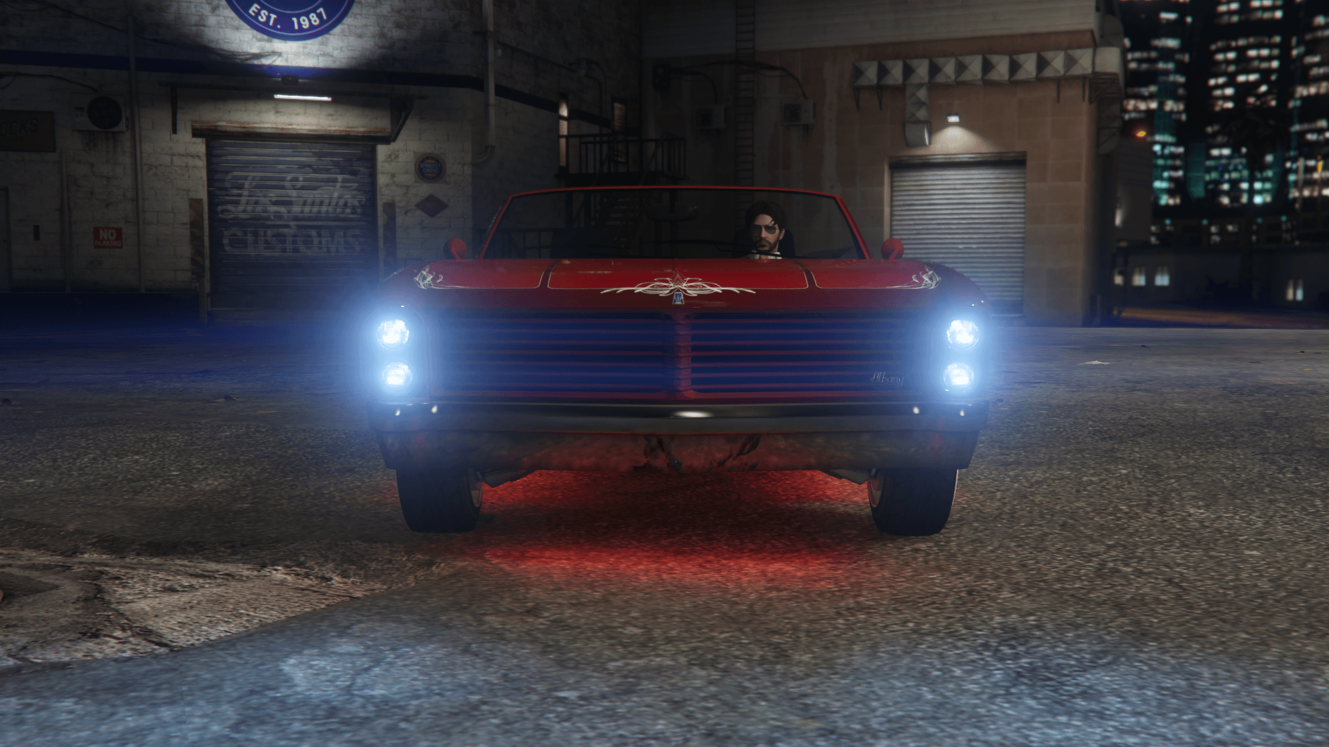 The front of the heavily modified Albany Buccaneer Custom as seen in GTA Online.