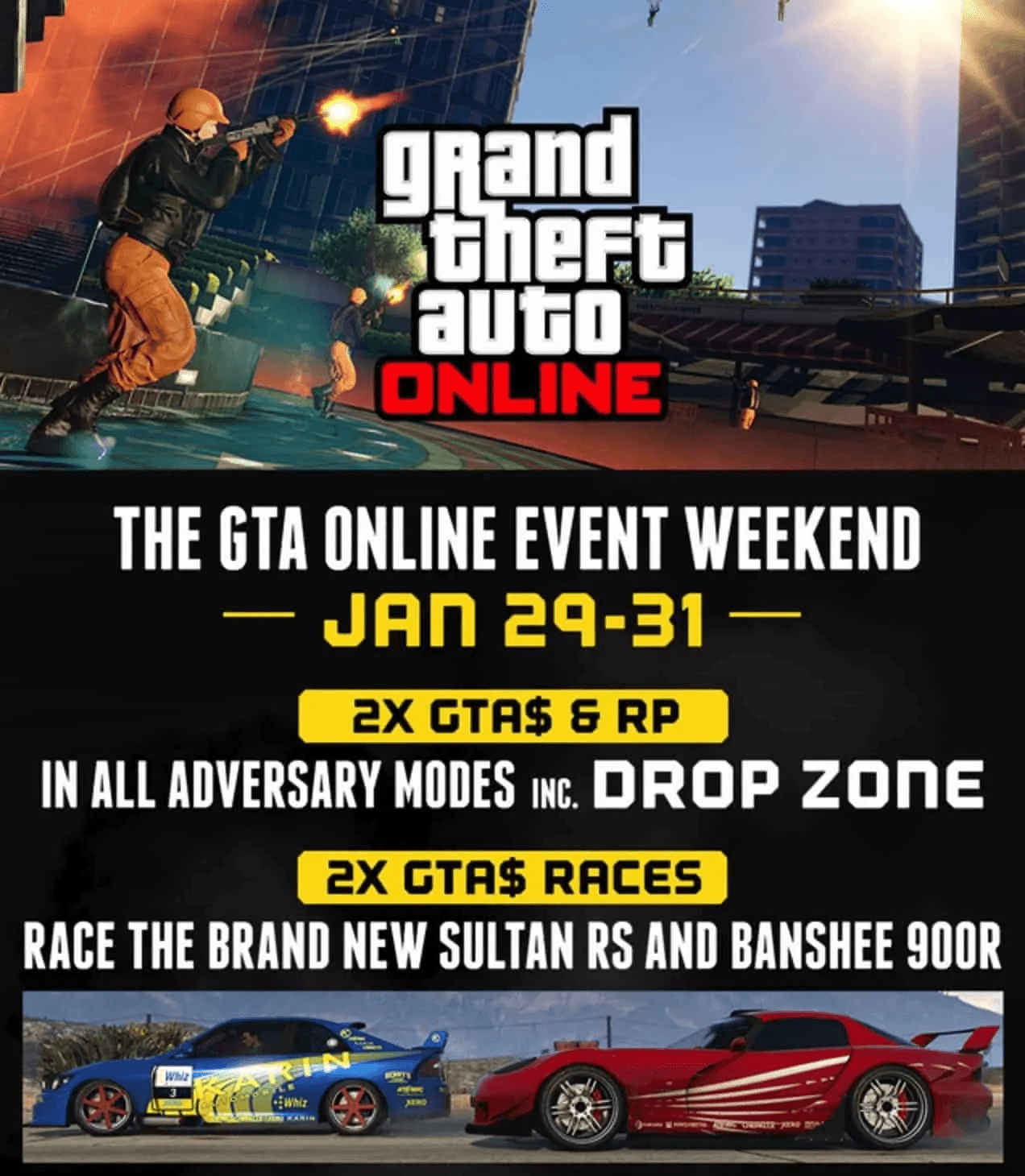 GTA Online Double Rewards Weekend Event Announced