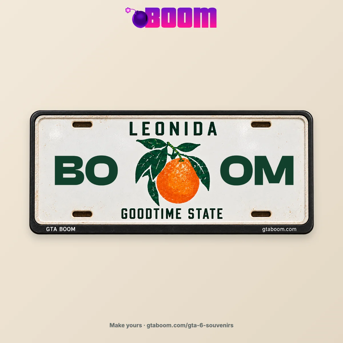 Leonida plate example — add your details to personalise it